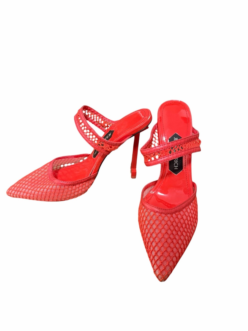 Jessica Rich Ysabelle Red Mesh Stiletto Pump Heels Size 38 NWOT